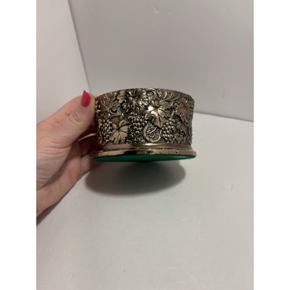 Vintage Silverplate Wine Bottle Coaster Grape / Leaf Decor F. B. Rogers Japan... - Picture 3 of 5